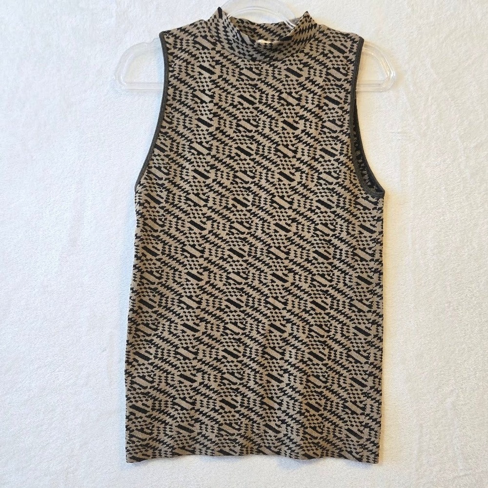 Sugar & Rose‎ Womens Geometric Mock Neck Top Nylon Blend Office 2X/3X - Picture 2 of 7